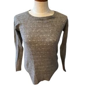 Saffron Open Knit Cashmere Sweater Gray S